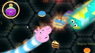 George Pig joga Slither.io - jogo da cobrinha - EP01 