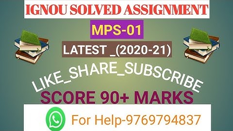 MPS-01-IGNOU SOLVED ASSIGNMENT 2020-21 #IGNOUASSIGNMENTEXPERT
