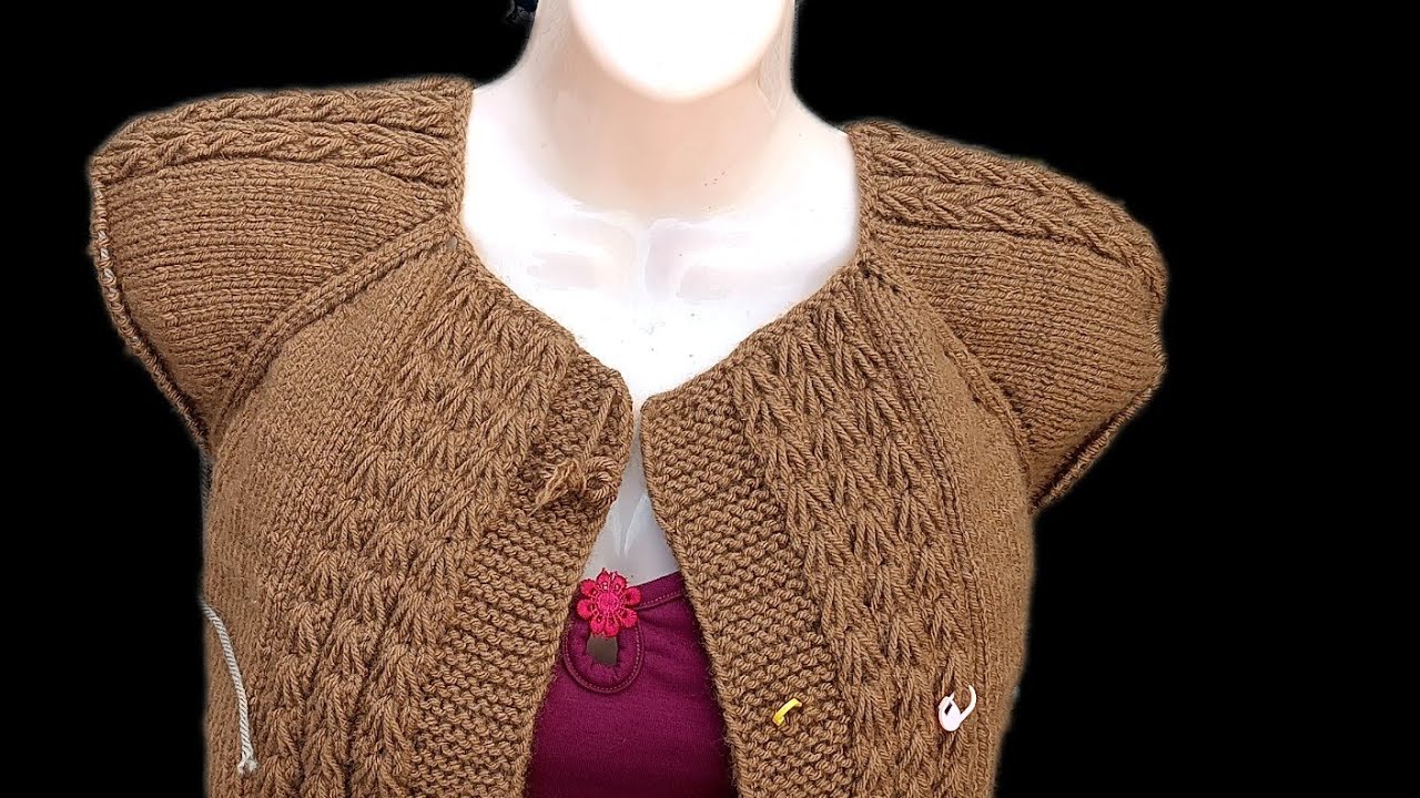 вязаный свитер-пальто часть 1