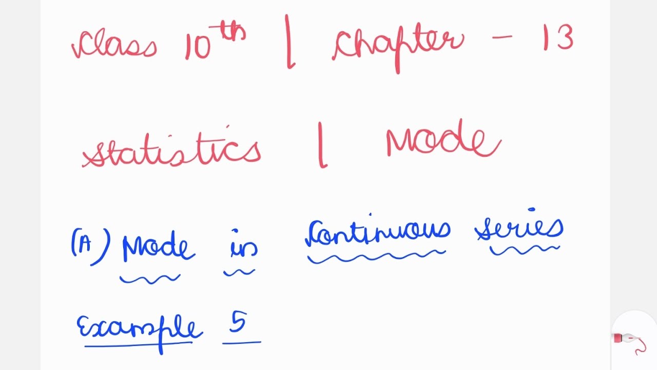 Class 10 Maths Chapter 13 – Mode 📊 | Continuous Series (Example 5) Explained 🔥
