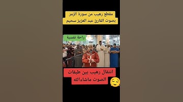 لمقطع رهيب من سورة الزمر للقارئ عبد العزيز سحيم 💙