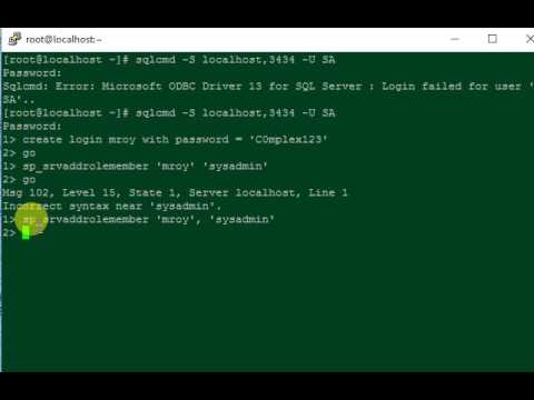 Create new user with sysadmin in SQL Server on Linux