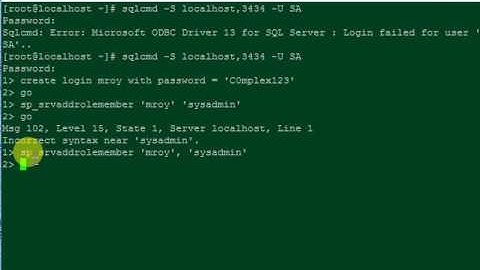 Create new user with sysadmin in SQL Server on Linux