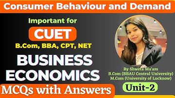 Business Economics MCQ with Answers | Consumer Behaviour and Demand class 12 | CUET Economics MCQ