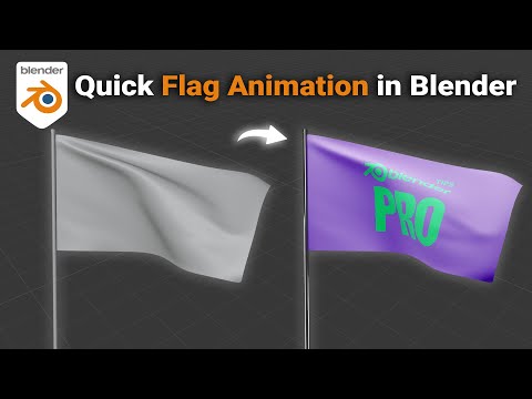 Create Realistic Flag Animation in Blender | 1 Minute Tutorial  #blenderforbeginners