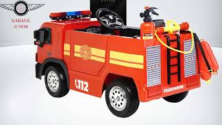 Camion de pompier enfant 12 volts monoplace avec accessoires