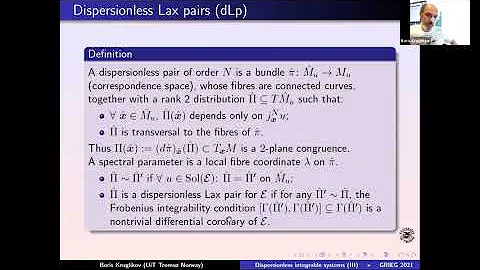 Boris Kruglikov (UiT): Dispersionless integrable s...