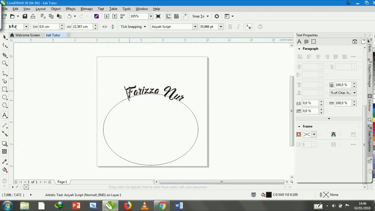 Cara Buat Tulisan Melengkung Di Corel