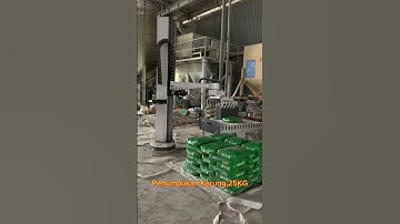 Bags palletizing, 25KG #palletizing #palletizer #stacking  #pallet #Putty powder #factory #robot