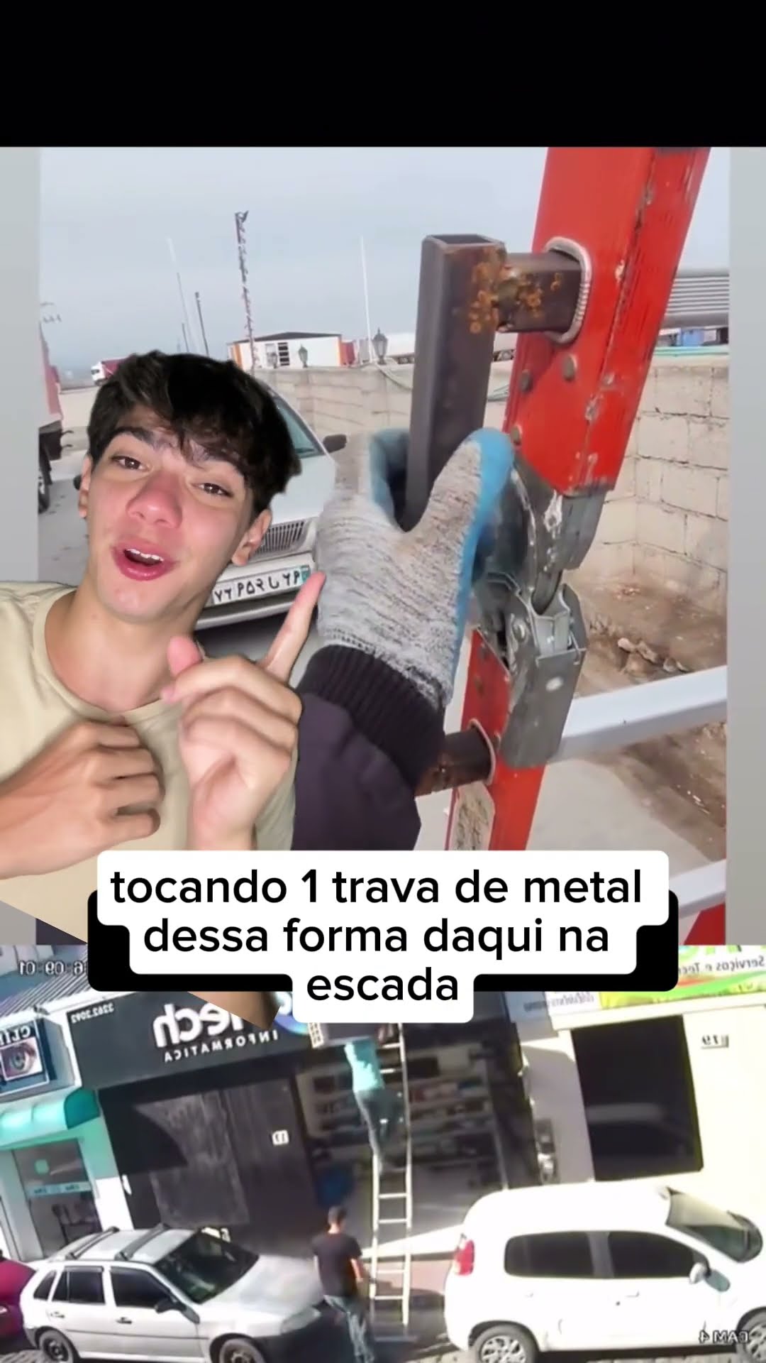 ⚠️ Essa trava na escada pode evitar um grande acidente! Já compartilha com quem precisa! #Segurança