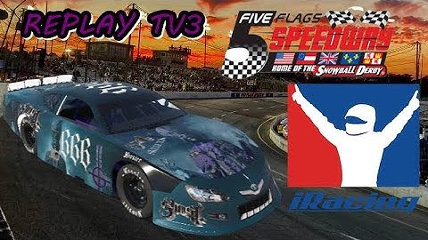 iRacing- Ghost Skeleta 666 Super Late Model @ Five Flags Speedway (TV3 Replay)