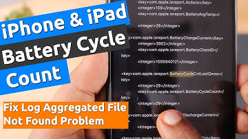 iPhone and iPad Battery Cycle Count "Log Aggregated Not Found" Fix