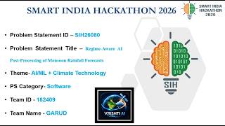 Vrishti AI | Regime-Aware AI Rainfall Forecasting & Post-Processing System | SIH26080