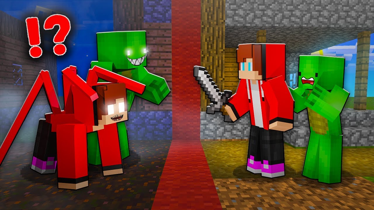 Dark JJ and Mikey in Village!? - Maizen