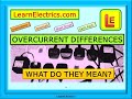 Overcurrent differences  overload  short circuit  earth fault  what are they  how do they work