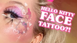 GRWM to take cute IG pics 💓 Experiment with kawaii makeup with me & how to apply and remove tattoo 🎀