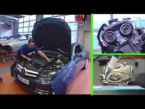 Mercedes - Smontaggio, montaggio, controllo e sostituzione del tendicatena destro motore(M276, M278)