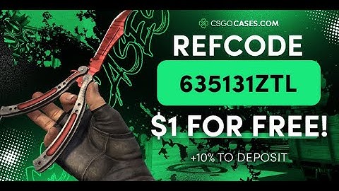 Free 1.00$ ref code  and 10% deposit bonus on CSGOCASES, get free skins! #cs2 #freeskins #promo