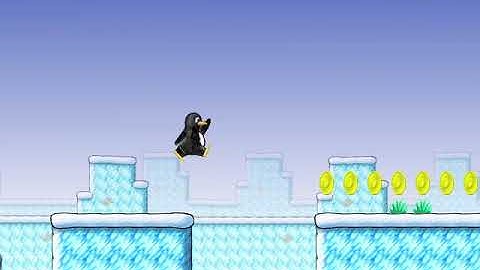 SuperTux level 1 speed run.  In less than 1 minute