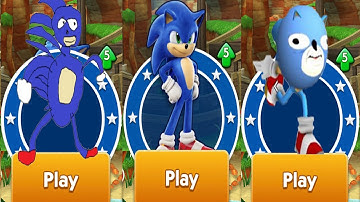Sonic Dash vs Go Sanic Goo MEME - All Characters Unlocked All Bosses Eggman Zazz 2023