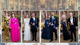 Crown Princess Victoria in Toteme gown & Princess Sofia wore her Oscar de la Renta at dinner party