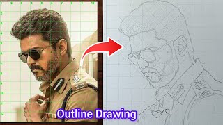 Jana Nayagan Drawing / Thalapathy Vijay Drawing Outline Easy / Arun ArtBook 
