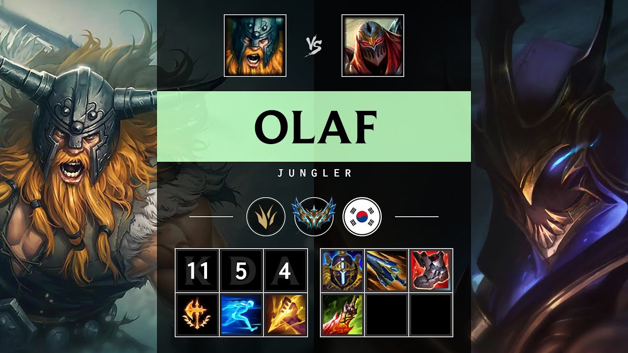 Olaf Jungle vs Zed - KR Challenger Patch 25.16