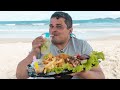 LANCHE NA PRAIA DE 4 ILHAS-  Hambúrguer,  Petiscos e Caipirinha