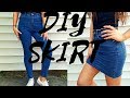 DIY ANY OLD JEANS TO A SKIRT! SIMPLE & EASY | Nancy Hui