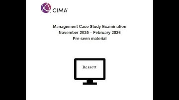 CIMA Management Level  Case Study Nov 2025 / Feb 2026 - Ressett Pre-Seen Analysis | Session 1/4