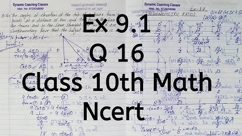 Ex 9.1 | Q 16 | Chapter 9 | Some Applications of Trigonometry | Class 10 Math