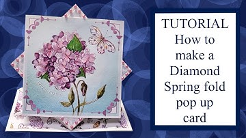How to Tutorial Diamond spring fold pop up card making, DIY craft Fun / fancy fold place card