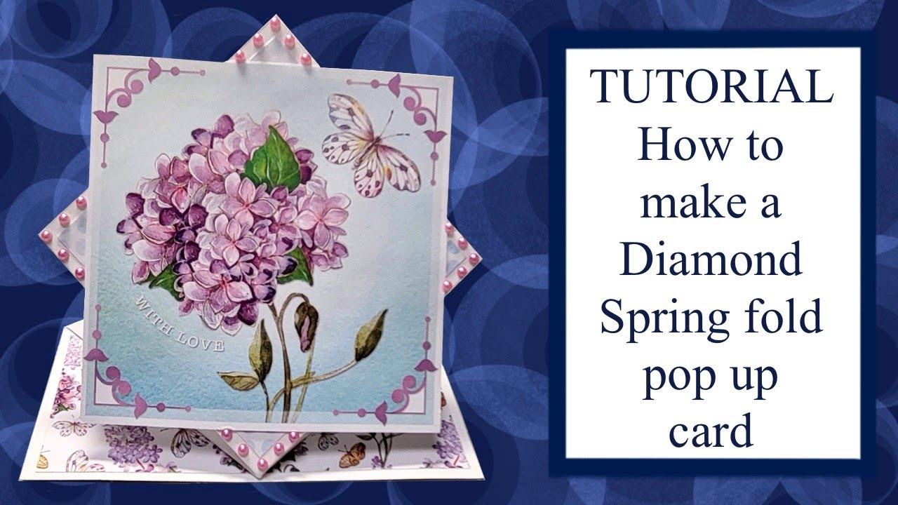 How to Tutorial Diamond spring fold pop up card making, DIY craft Fun / fancy fold place card