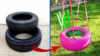 HOW TO MAKE A SWING OF OLD TIRE AT HOME? DIY SWING TYRE