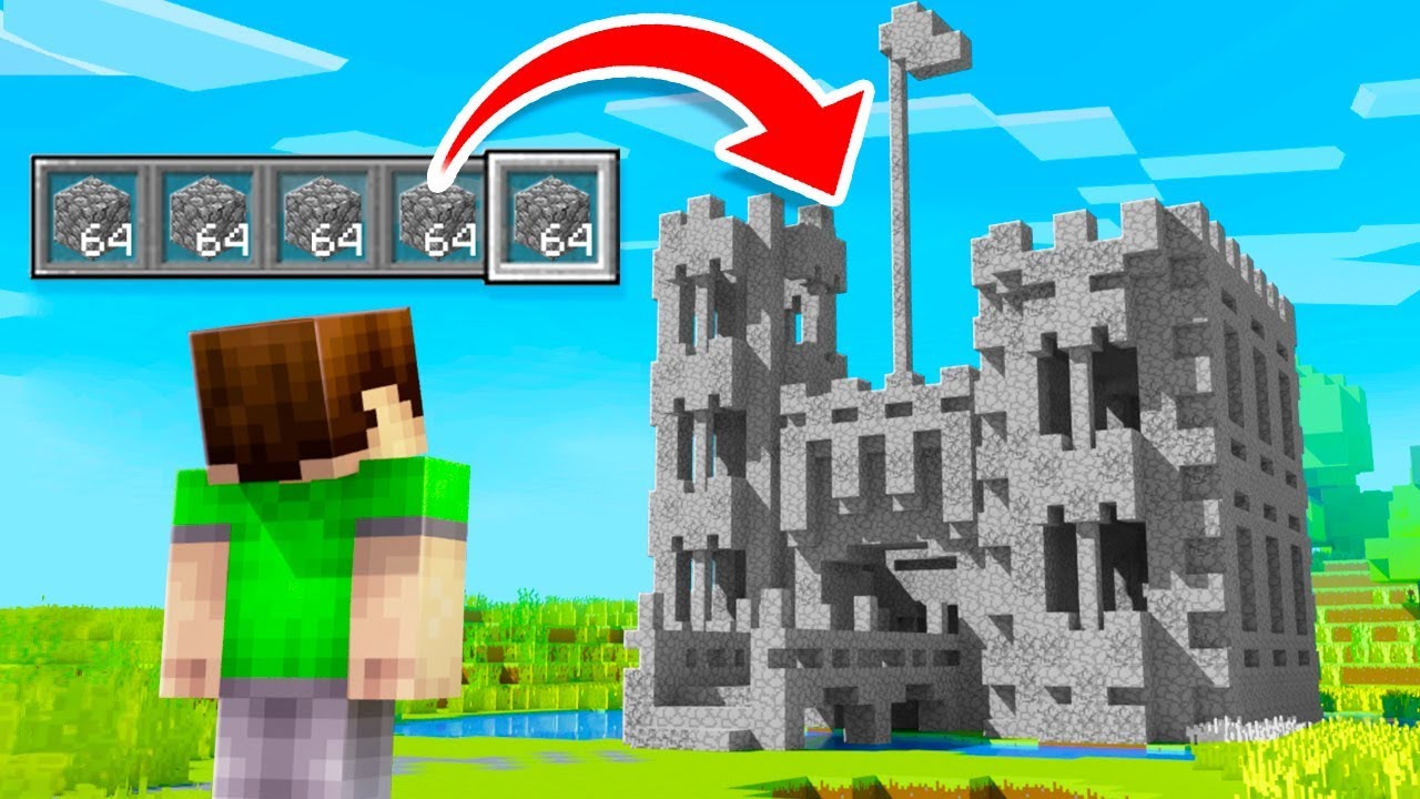 8 Minecraft Houses made with Only ONE Block! - YouTube