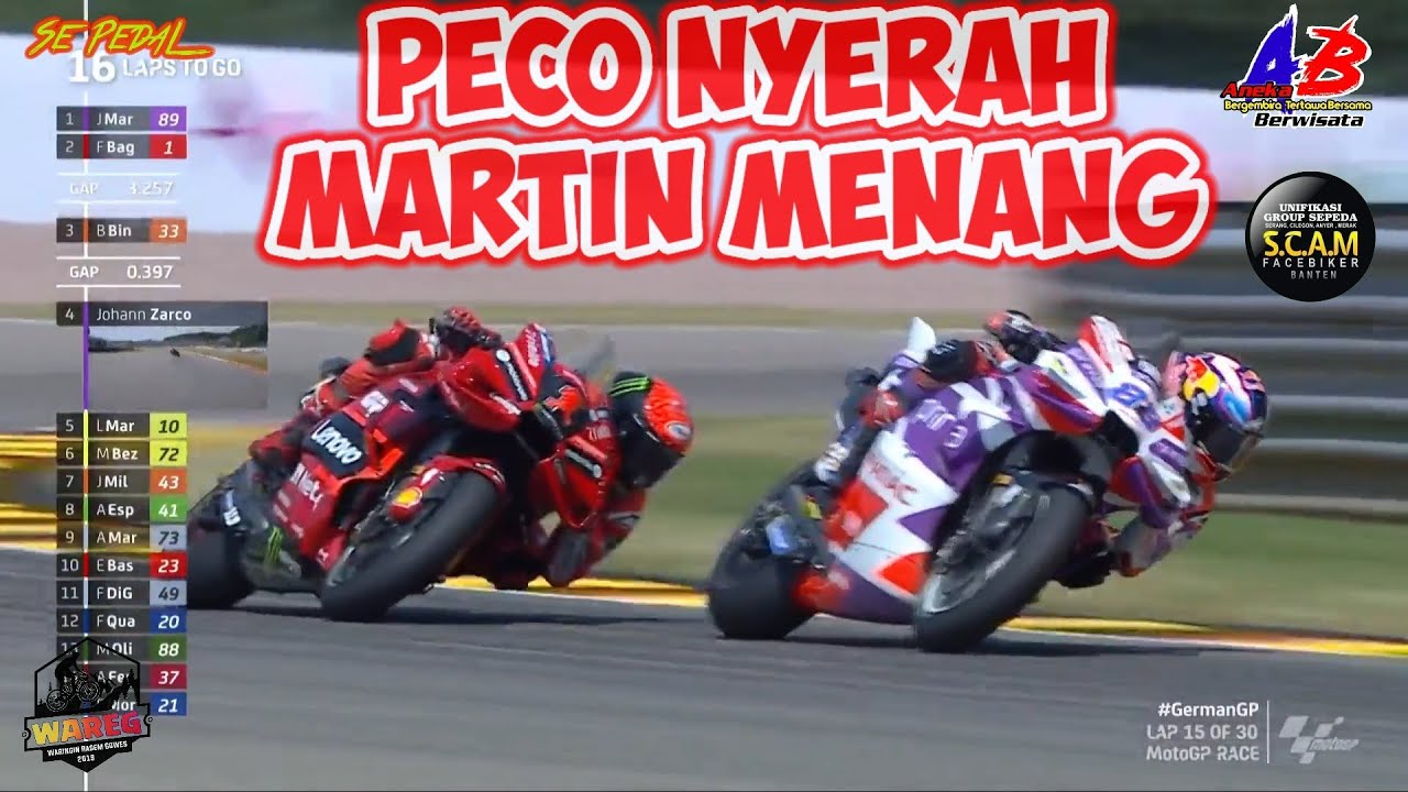 Pecco Bagnaia Nyerah, Jorge Martin berhasil asapi Juara Dunia di MotoGP ...