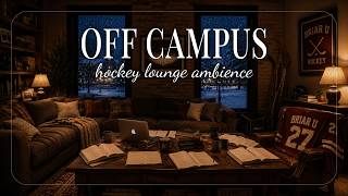 off campus reading ambience | hockey lounge & jazz music screenshot 3