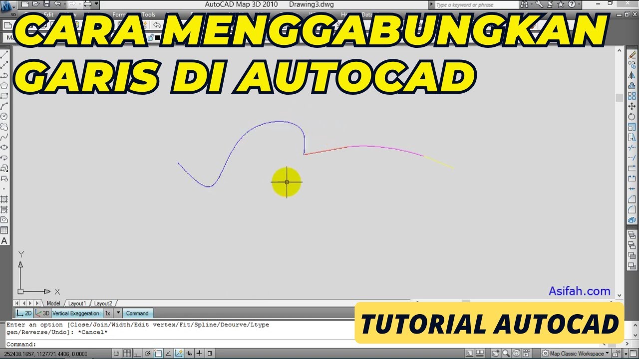 cara menggabungkan garis di autocad