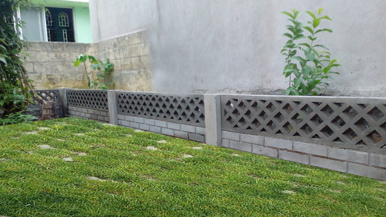 diy concrete garden wall - YouTube