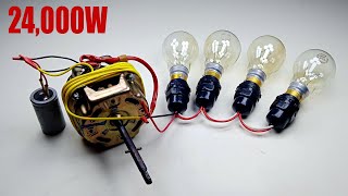 Free Energy AC Motor big Magnet rotate Electric energy Power And Light Bulb Science Experiments