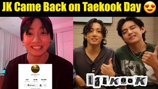 Jungkook Back Home on Taekook Day 😍| JK Reaction on Taekook Day 😭 #bts