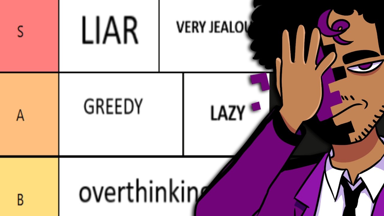 tierlisting my character flaws.