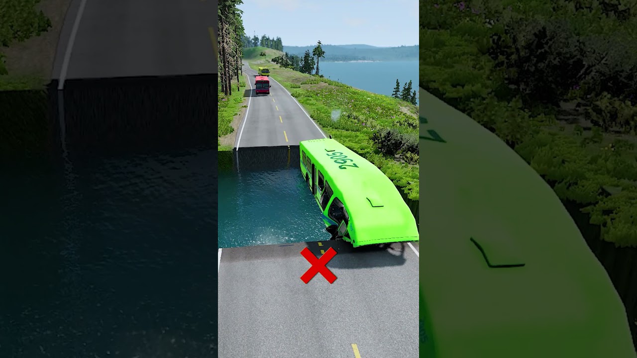 Bus vs water pit #52 | BeamNG drive |  