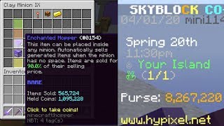 TEK MİNYONDAN 1 M TOPLADIM! (Hypixel Skyblock)