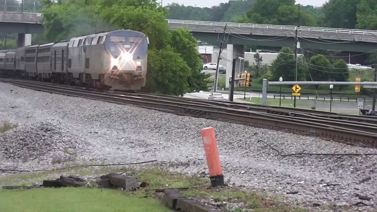 The Amtrak Crescent Westbound In HD Austell,Ga. 5-6-2013 - YouTube