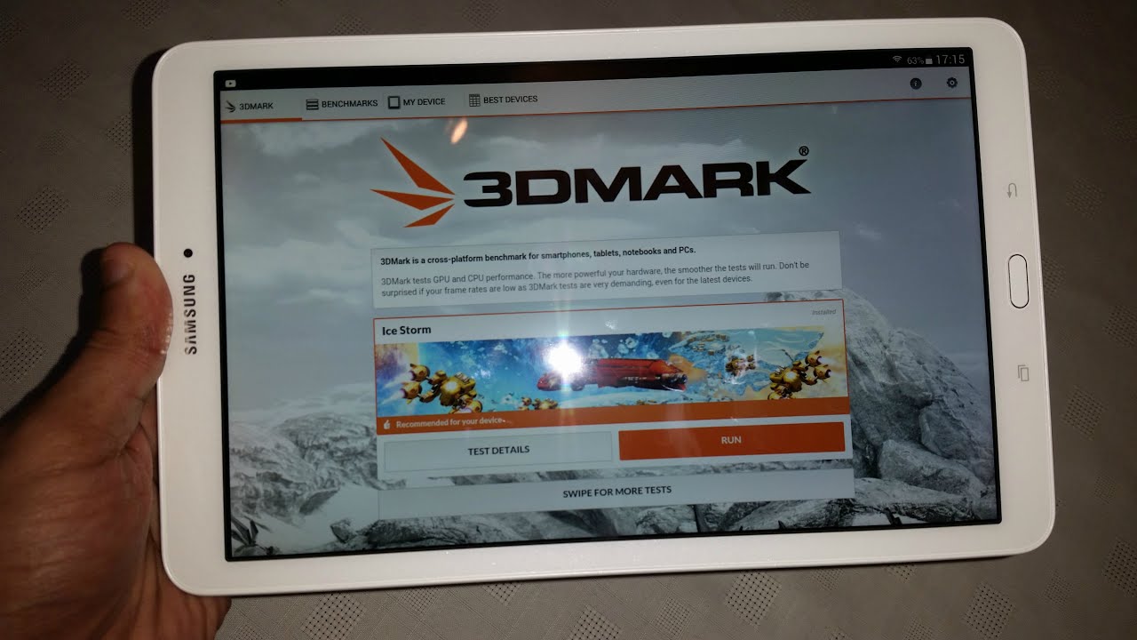 Samsung Galaxy Tab E 9.6 3D Mark Gamers BenchMark Test  YouTube