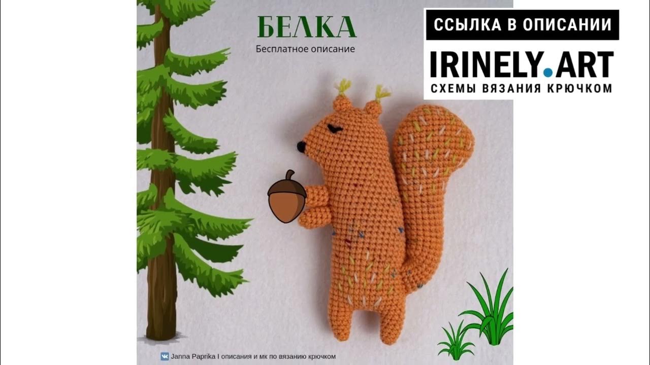 Crochet Pattern Instant PDF Download Squirrel Crochet Applique Pattern Applique