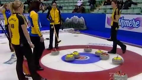 #stoh2012 Jill Babin slips on ice sweeping Andrea ...