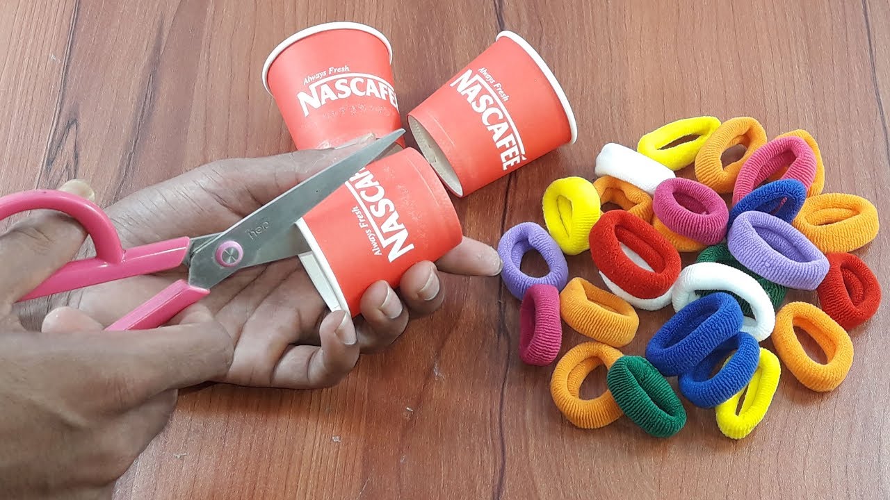 Amazing creative idea Out of Hair rubber bands & Paper cups | DIY HOME ...
