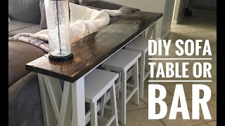 DIY How to Build a Sofa Table / Bar Table